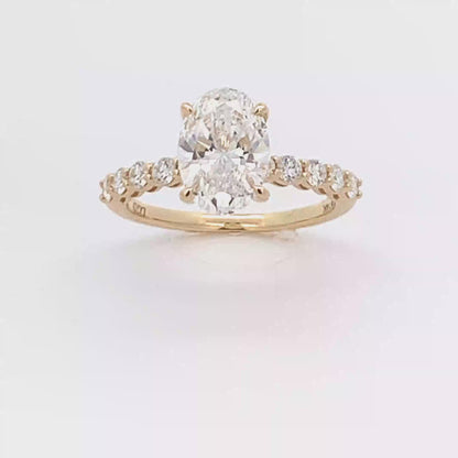14K Yellow Gold 2.53TDW Lab Grown Diamond Engagement Ring