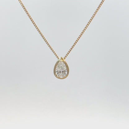 10K Yellow Gold 0.50CT Lab Grown Diamond Pear Shape Pendant