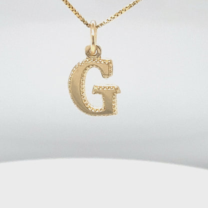 10 Karat Yellow Gold Initial Letter G Pendant