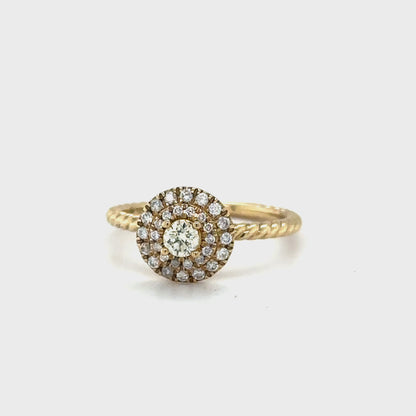 0.35TDW Sparkling Canadian Diamond Ring in 10K Yellow Gold
