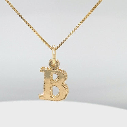 10 Karat Yellow Gold Initial Letter B Pendant
