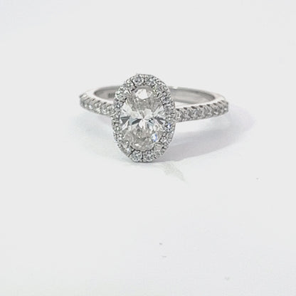 14K White Gold 1.00CT Oval Lab Grown Diamond Solitaire Ring