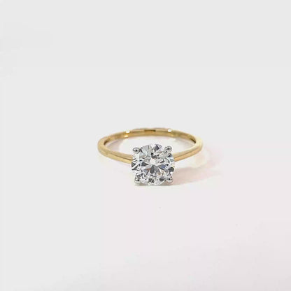 1.50TDW Lab Diamond Solitaire Ring in 14K Yellow Gold