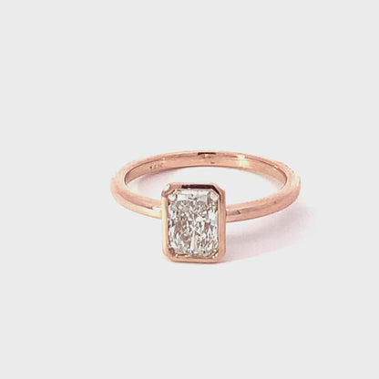 14K Rose Gold Solitaire Ring with 1.02ct Lab Grown Diamond
