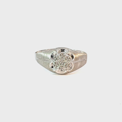 10K White Gold Diamond Men’s Ring