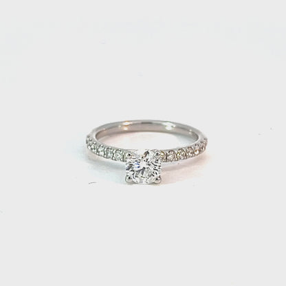 1.00TDW Diamond Engagement Ring in 14K White Gold