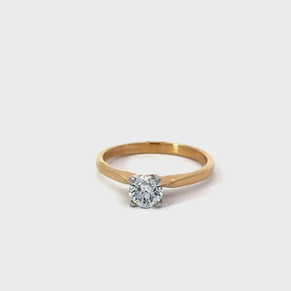 14K Yellow Gold Solitaire Ring with 0.56ct Lab Grown Diamond