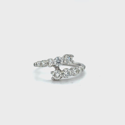 Dazzling 14K White Gold Diamond Journey Ring with 1.50 Carats