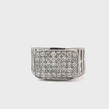 14K White Gold 1.15TDW Diamond Men’s Ring