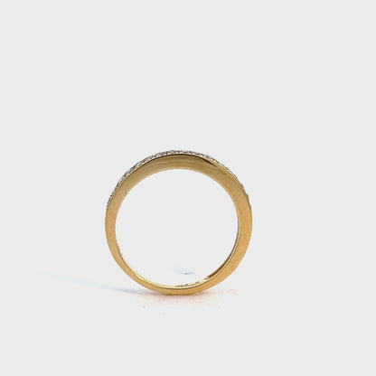 14K Yellow Gold 0.28CT Diamond Milgrain Edge Wedding Band