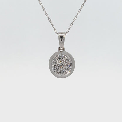 14K White Gold 0.40TDW Lab Grown Diamond Pendant