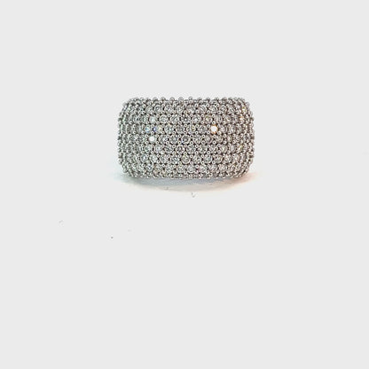 2.00TDW Diamond Pave Broad Band in 14K White Gold