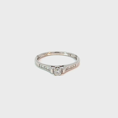 0.20 TDW 10K White Gold Diamond Ring