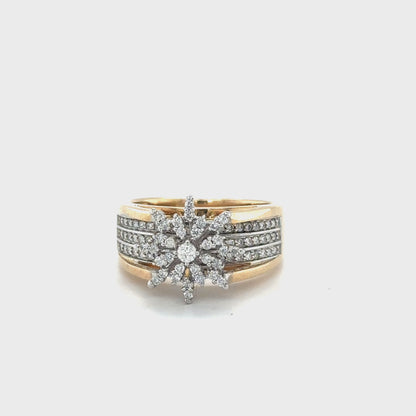0.50 Ct TDW Diamond 10K Yellow Gold Star Bright Special Ring