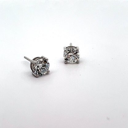 14K White Gold 2.00TDW Lab Diamond Solitaire Earring
