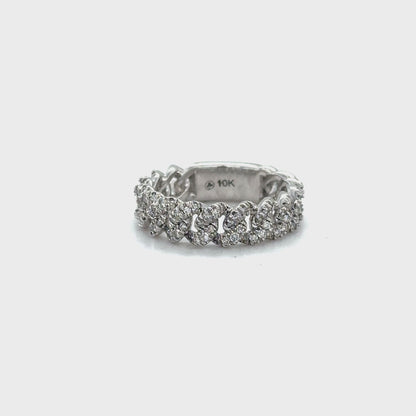 Unique 10K White Gold Diamond Chain Link Ring with 0.50TDW Diamonds