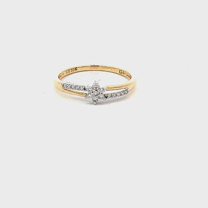 10K Yellow Gold 0.15TDW Lab Diamond Promise Ring