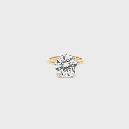 5.16 TDW Round Lab-Grown Diamond Solitaire Ring with 14K Yellow Gold