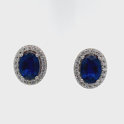 September Birthstone Oval Earring CZ In Sterling Silver