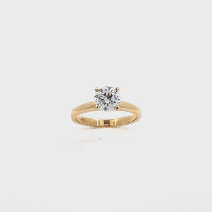 1.00CT Lab Grown Diamond Solitaire Ring in 14K Yellow Gold