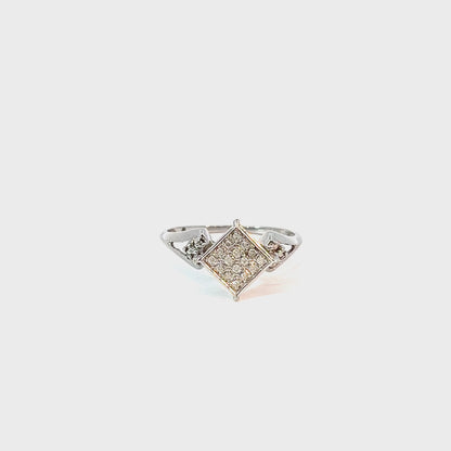 10K White Gold 0.08CT Diamond Cluster Ring