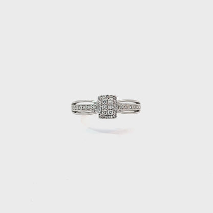 0.18 TDW Lab Grown Diamond 10K White Gold Engagement Ring