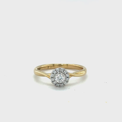 Stunning Canadian Diamond Engagement Ring with 0.20 TDW in 10K Yellow Gold