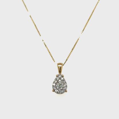 0.22TDW Diamond Pear Solitaire Pendant in 10K Yellow Gold