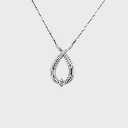 10K White Gold 0.04TDW Diamond Pendant 20081