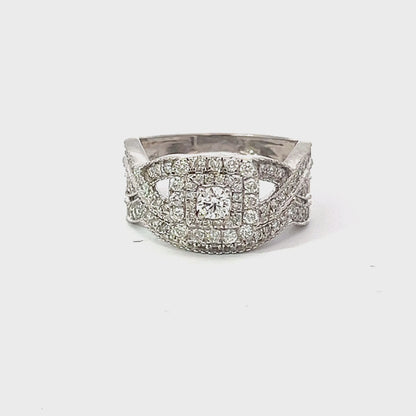 14K White Gold 0.72TDW Diamond Engagement Ring