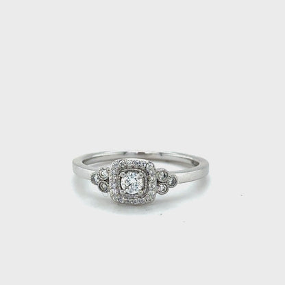 10K White Gold 0.23TDW Canadian Diamond Wedding Set