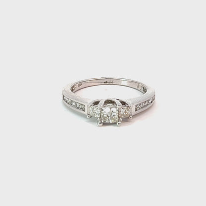 10K White Gold 0.65CT Diamond Bridal Ring