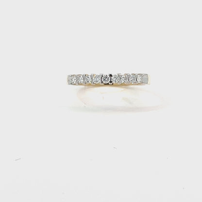10K Yellow Gold 0.25TDW Lab Grown Diamond 9 Stone Band