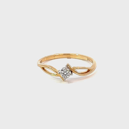 10K Yellow & White Gold 0.05 TDW Diamond Ring