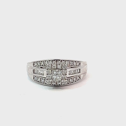 0.50TDW Diamond Illusion Set Bridal Ring in 10K White Gold