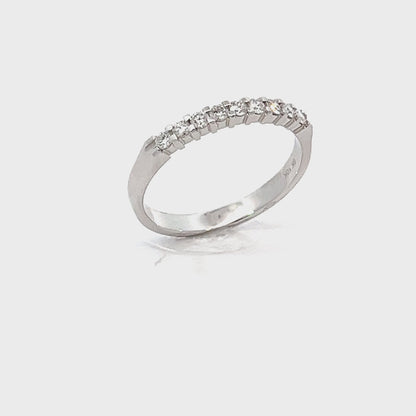 10K White Gold 0.25TDW Lab Grown Diamond 9 Stone Band