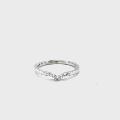 Exquisite 10K White Gold Diamond Band with 0.045TDW Diamonds