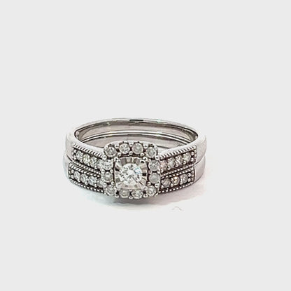 10K White Gold 0.50TDW Diamond Ring Wedding Set