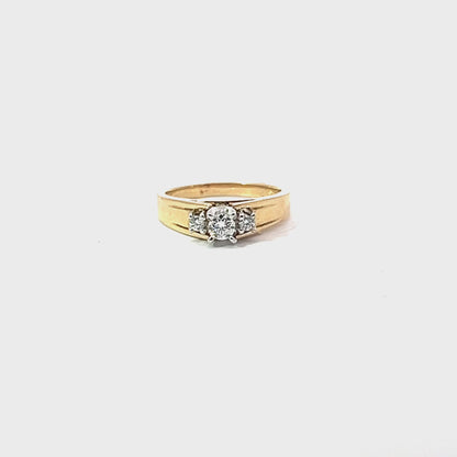 14K Yellow and White Gold 0.25CT Diamond Ring