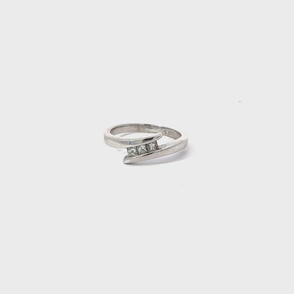 10K White Gold 0.18CT Square Cut Diamond Ring