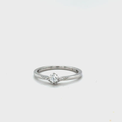 10K White Gold 0.20TDW Canadian Diamond Wedding Set