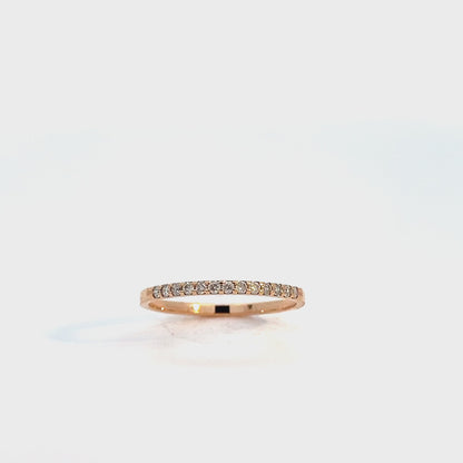 14K Rose Gold 0.15CT Diamond Wedding Band
