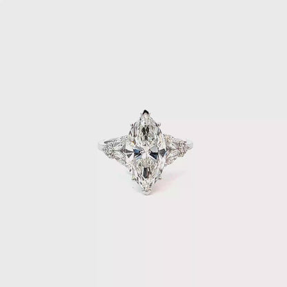 3.60TDW Lab Diamond Engagement Ring in 14K White Gold