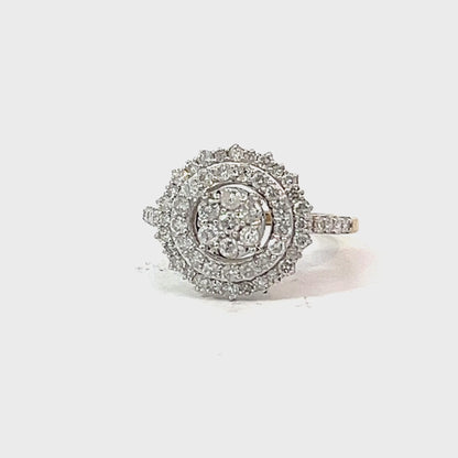 10K Yellow Gold 1.00TDW Diamond Dazzler Ring