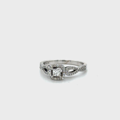 0.31TDW Canadian Diamond Engagement Ring in 10K White Gold