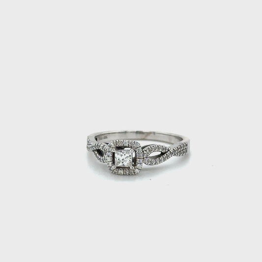 0.31TDW Canadian Diamond Engagement Ring in 10K White Gold