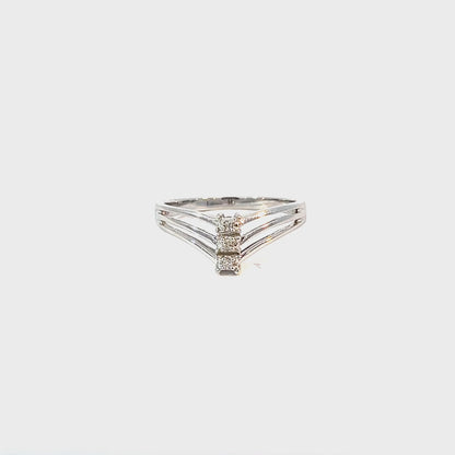 10K White Gold 0.03CT Diamond Women's Ring