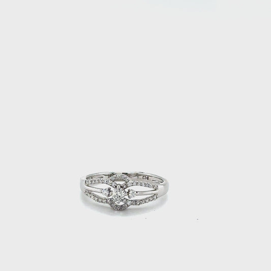 0.27TDW Diamond Engagement Ring in 10K White Gold