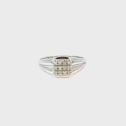 10K White Gold 0.12CT Diamond Men’s Ring