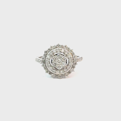 1.00TDW Diamond Dazzler Ring in 10K White Gold